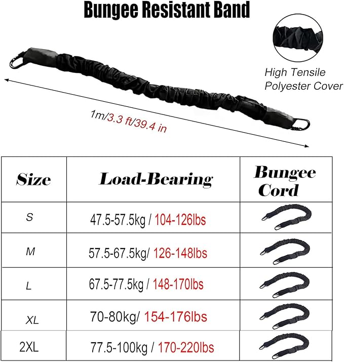 Heavy Resistance Bungee Fitness Set, Professional 4D Yoga Bungee Rope Workout Equipment, Dance Rope, Suspension Trainer, for Home Gym Training & Fitness(L - Fit for 148-170 lbs)