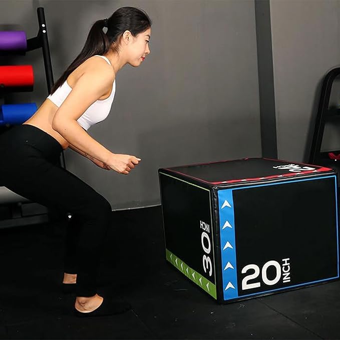 BalanceFrom 3-in-1 Foam Plyometric Jump Box for Home Gym with Multiple Height Options – Versatile Plyo with Non-Slip Surface for Strength, HIIT, Step-Ups, and Agility Training