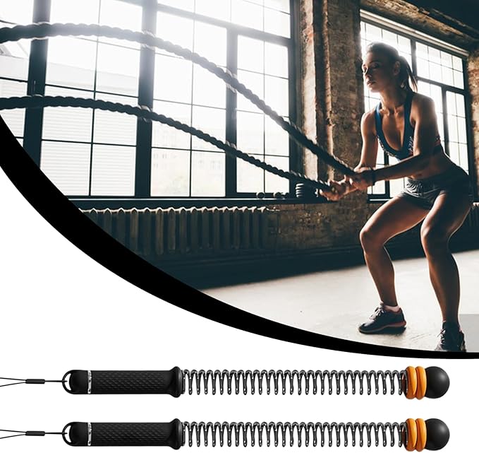 Battle Ropes for Home Gym – High Resistance Fitness Equipment for Weight Strength Training, Wireless Battle Rope for Home Gym, for Cardio Speed Bodybuilding and