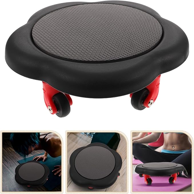 BESPORTBLE Ab Roller Wheel for Abs Core Trainer with Five Flower-shaped Sliding Discs, Portable Black Abdominal Exercise Equipment for Home and Gym Core Workout
