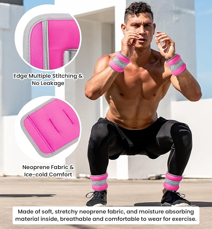 Ankle Weights A Pair of 1/2/3/4/6/8/10/12/20 LBS Wrist Leg Arm Weights for Women Men with Adjustable Straps, Strength weighted for Physical Therapy Running Walking Fitness Gym Workout