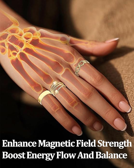 BioMag Copper Rings for Women, 99.99% Pure Copper Magnetic Rings Thumb Rings for Lymphatic Drainage, Adjustable Jewelry Gifts for Women