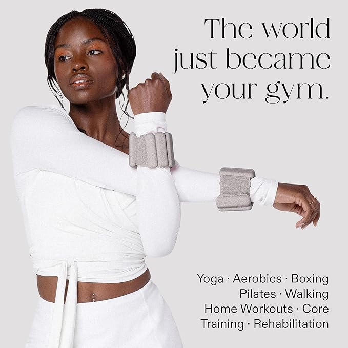 Bala Bangles Wrist & Ankle Weights for Women & Men - Adjustable Weighted Bands - Soft Silicone Arm & Leg Weights for Pilates, Yoga, Walking, Barre, Home Workout & Strength Training Exercise