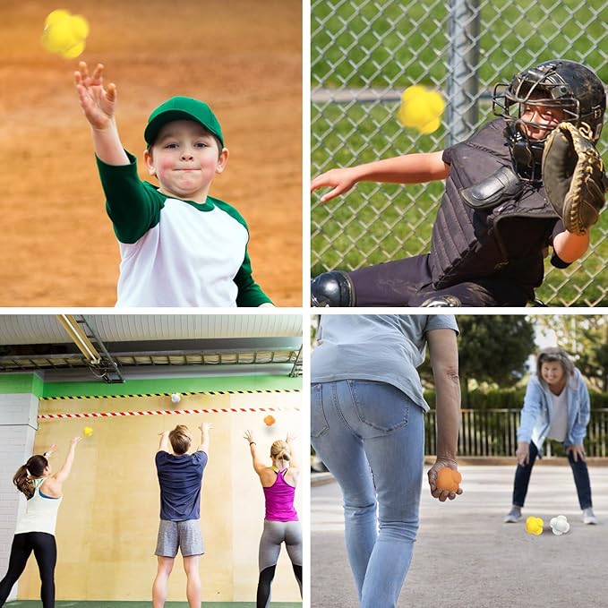 GSE Games & Sports Expert Sports Reaction Balls, Reactivity Ball for Field Training, Agility Trainer for Baseball, Rubber Bounce Balls for Hand-Eye Coordination & Speed Reflex Training