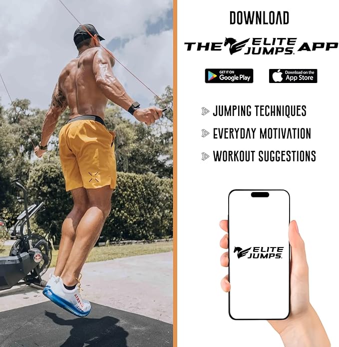 Elite Jumps Boxer 3.0 Jump Rope – Professional Boxing Workout Equipment | Tangle-Free PVC Skipping Rope with Smooth Action Handles | Slip-Resistant Grips for Fitness & Cardio Training