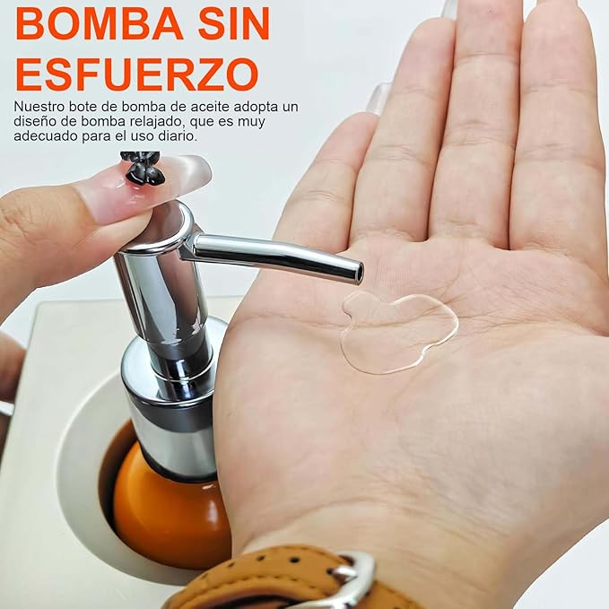 Elitzia Massage Oil Warmer Use Parts Pump Bottle 1 Pack 8.45oz/250ml Aluminium Pump Bottles for Solution Gel Lotion and Cream Use Suitable for ETOH01 ETOH02 ETLB01 ETLB02 ETOH843N ETOH843NB(Orange)