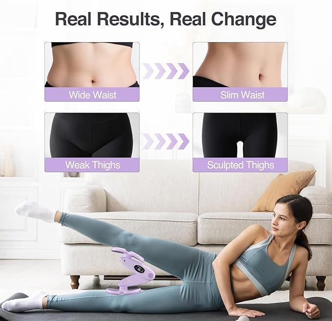 Thigh Master Pelvic Floor Exercise Devices, Kegel Exerciser Pelvic Floor Muscle Trainer, Inner Thigh Trainer for Women with 3 Resistance Bands for Home Gym