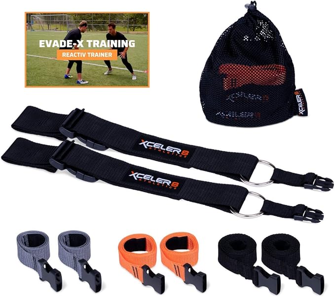 REACTIV TRAINER Evasion Belt (1 & 3 Pack) 1v1 Agility & Reaction Belt Coaching Equipment - Soccer, Basketball, Football, Lacrosse Defensive Trainer (Adult & Youth) Plus Training Videos