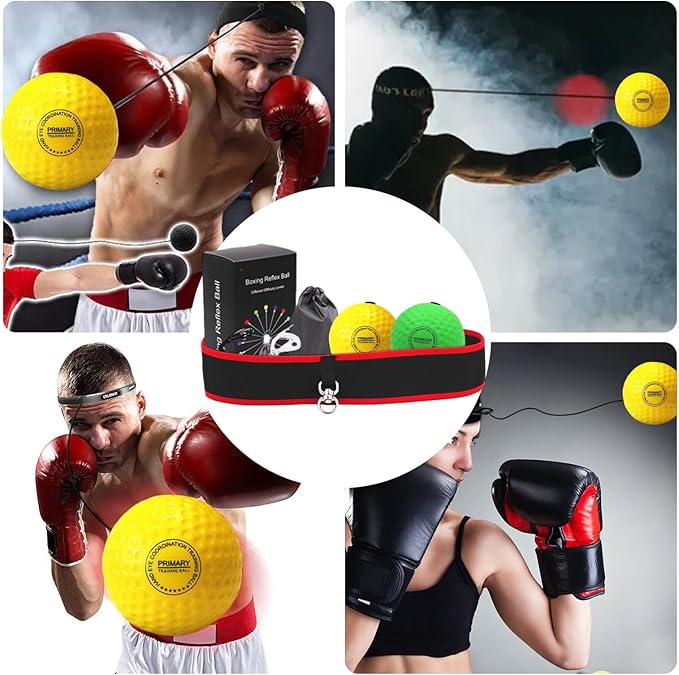 Erice Boxbollen, Boxing Reflex Ball for - React Reflex Balls on String with Headband, boxbollen Original - Improve Hand Eye Coordination, Punching Speed, Fight Reaction, pornographic