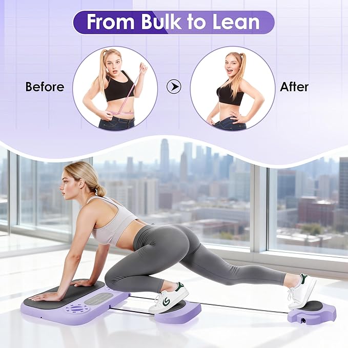 Pilates Board, 6-in-1 Pilates Reformer for Full Body & Core Workout, Portable Gym Equipment for Strength, Sculpting and Flexibility Training, Ideal for Women and Fitness Enthusiasts at Home