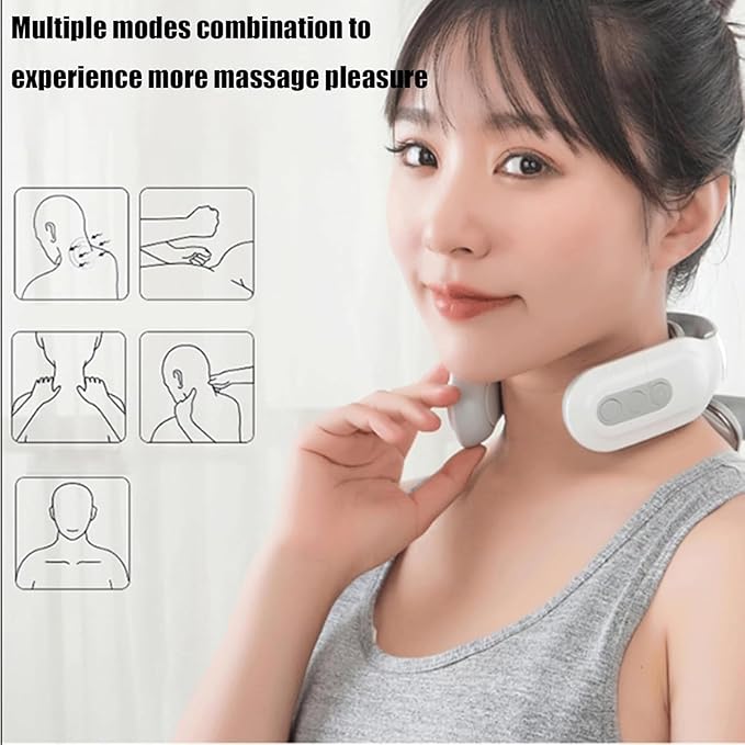 Vitality Magic Pro 2.0 Neck Massager,2025 Upgraded 4-Head Magic Pro 2.0 Neck Massage,with 6 Vibration Modes & 15 Intensity Levels,Promote Muscle Relaxation (White)