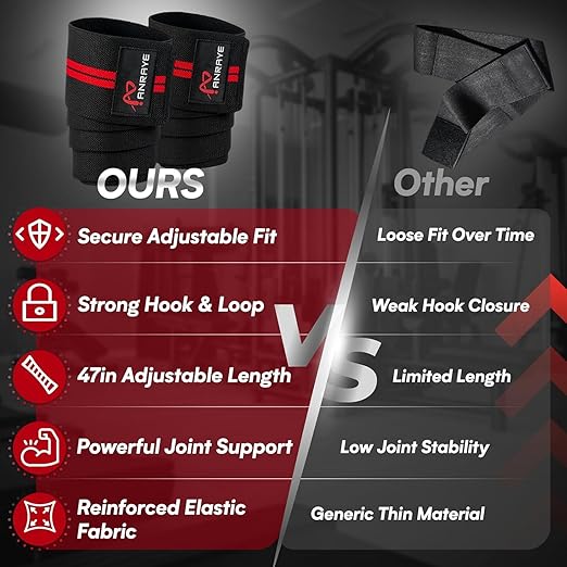 Elbow Wraps for Weightlifting - Adjustable Compression Straps & Elbow Brace for Joint Support (1 Pair), 47" Elbow Sleeves Weightlifting Men Women for Bench Press Powerlifting and Fitness Training