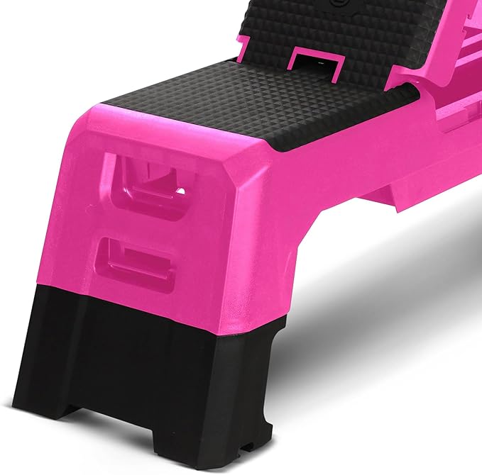 HolaHatha Compact Portable Aerobic Step Platform Exercise Fitness Equipment, Cardio Stepper with Adjustable Height for Home Gym