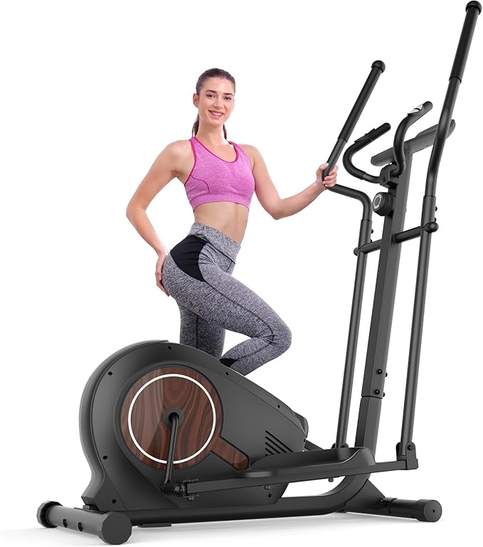 ANCHEER Elliptical Exercise Machine, Elliptical Trainer for Home Gym, Exercise Equipment 500Lbs Max Weight, Ultra-Silent Elliptical Machine, with Smooth 14 Resistance Levels & Pulse Rate Grips