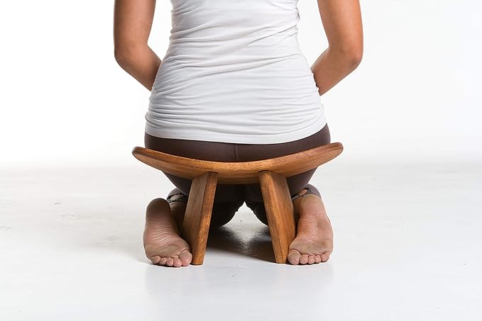 Meditation Bench IKUKO Basic, Preassembled Version, Solid Wood, Locally Handmade Eco Friendly Wooden Kneeling Ergonomic Seiza Seat, Prana Yoga