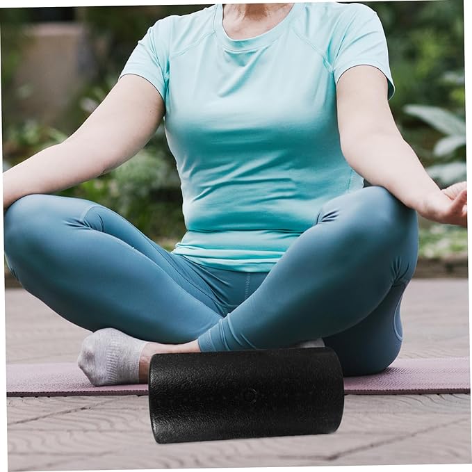 Happyyami Yoga Massage Roller Portable Foam Column for Muscle Relaxation Body Massage and Rehabilitation Lightweight Foam Roller for Balance and Flexibility Exercises Black
