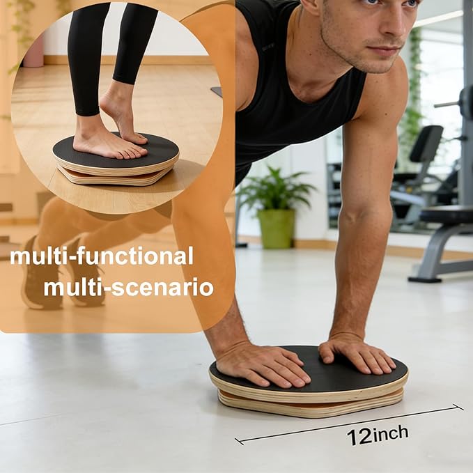 Ab Twister Board for Exercise,12 inch Waist Twisting Disc,Wood Waist Twisting Disc,Full Body Toning Workout,for Slimming and Strengthening Abdominal & Stomach Exercise Equipment