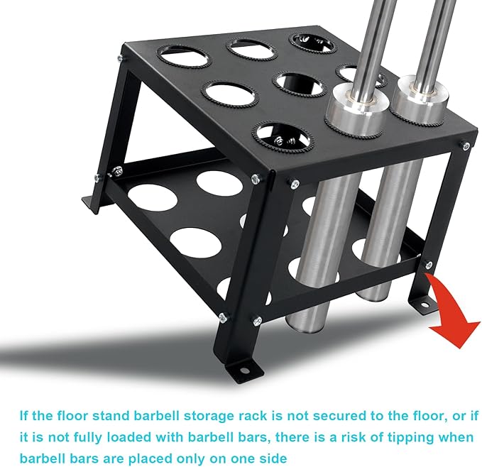 Barbell Holder Floor Stand - Heavy Duty Home Gym Organizer for 9 Barbells - Fits 2-inch Olympic & Curl Bars