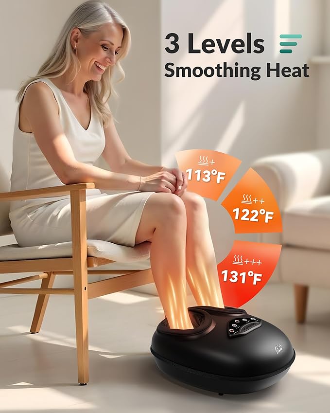 Snailax Foot Massager with Heat, FSA Eligible [2026] Upgraded Shiatsu Feet Massager Machine for Plantar Fasciitis Neuropathy, Rolling Compression HSA Foot Massage, Fits Size up to 15“, Gifts for Men