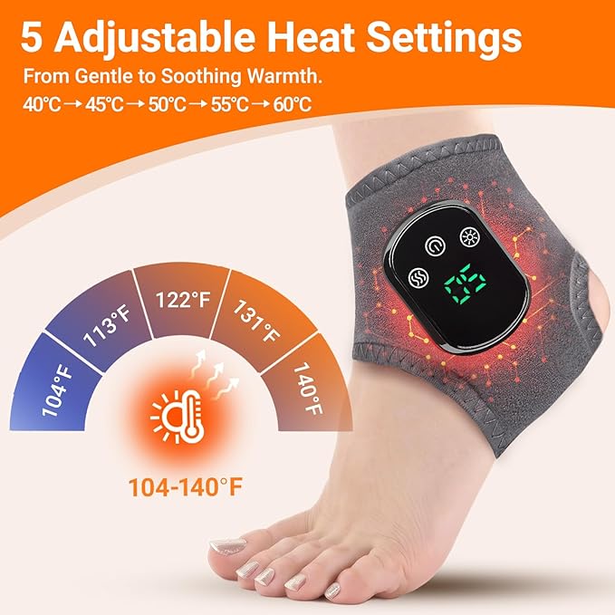 Foot Renew Triple Method Massager - Cordless Heated Foot Massager with 5 Heat & 3 Vibration for Pain Relief & Relaxation, Portable for Home, Office, Travel - Ideal Gift