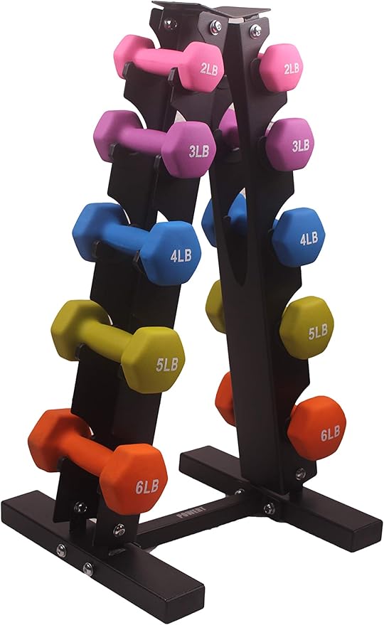 POWERT Dumbbell Rack Heavy Duty Steel Stand Weight Holder Rack for Dumbbells| 3-Tier (300lb Capacity) /5-Tier (600lb Capacity)