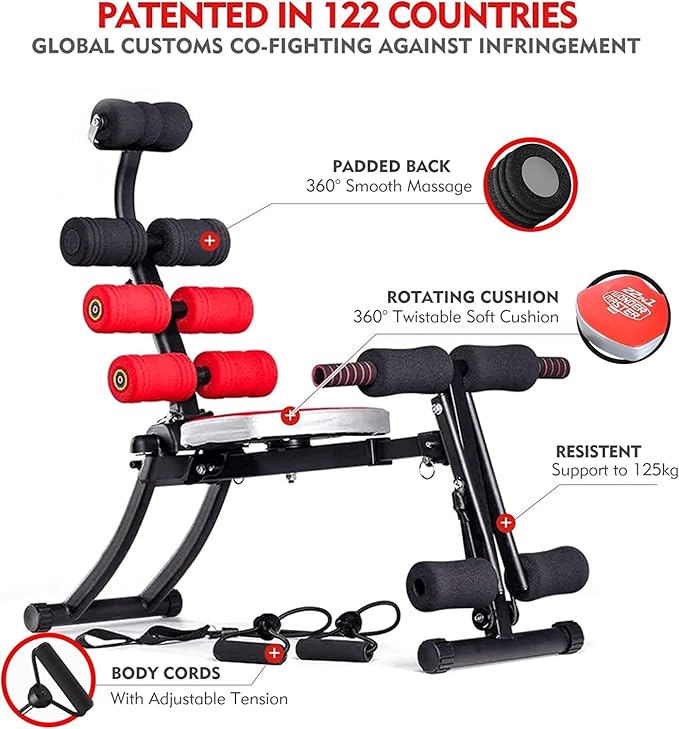 22 in 1 Wonder Master Core & Abdominal Workout Equipment, Foldable & Adjustable Rowing Machine, Core Strength Training& Abdominal Exercise Trainers with 22 Ways to Exercise for Home Gym