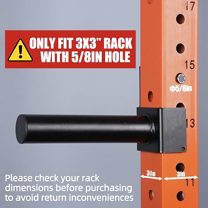 3x3 Weight Plate Holder Attachment, Power Rack Weight Horns for Olympic Weight Plates Storage