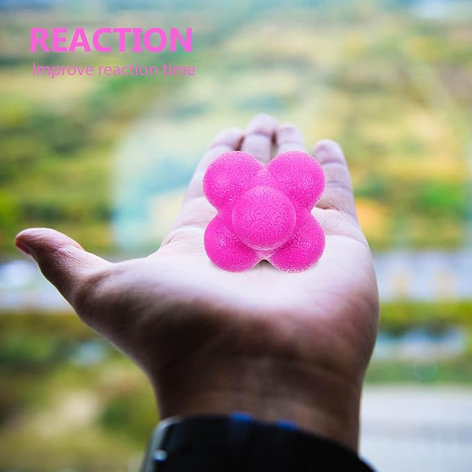 Hexagonal Reaction Ball Silicone Fitness Ball Agility Trainer for Speed and Coordination Training Indoor Sports Exercise Equipment