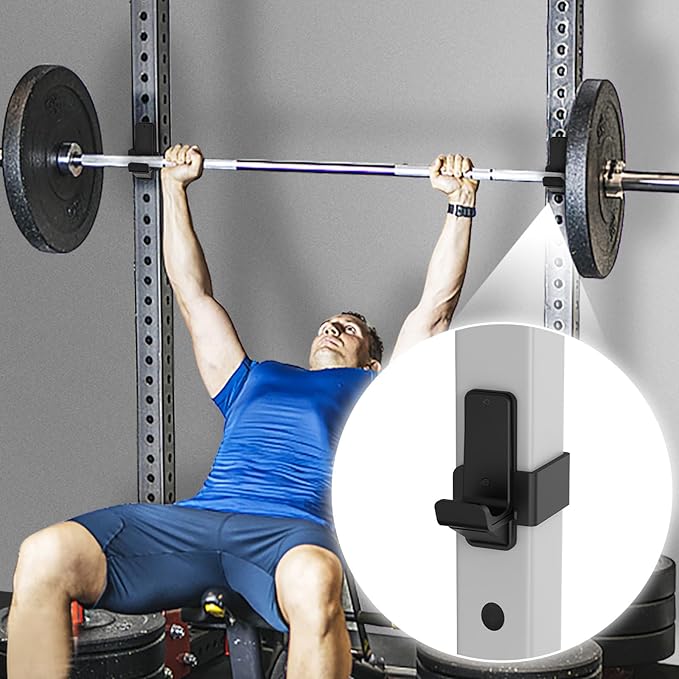 Kipika J-Hooks for 2'x2'and 3'x3' Power Rack - Bottom Reinforced Steel Hooks with Rubber Pad - Set of 2