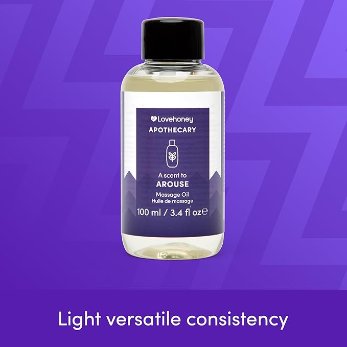 Lovehoney Apothecary Arouse Massage Oil 100ml - Sensual Massage Gel for Couple - Relaxing Body Massage Oil with Rose, Jasmine & Cedarwood Notes - Vegan Friendly