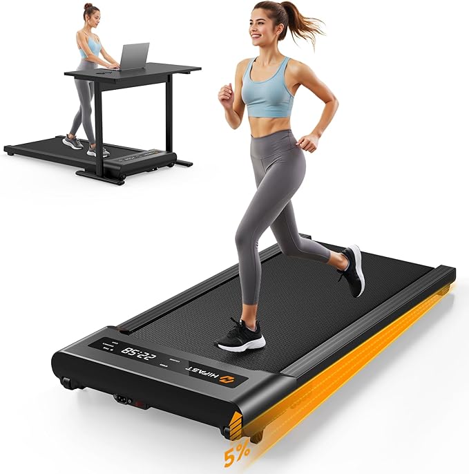 Walking Pad Treadmill, 3 in 1 Foldable Under Desk Treadmills for Home Office, Small Walking Pad with Incline Handle Bar, 300lbs Capacity 2.5HP Portable Running Machine with APP Remote Control