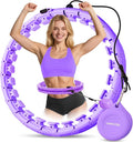 U1 Weighted Hula Hoop – 30 Knots 19"–61" Adjustable Waist, Magnetic Lock with Spring Massage Heads, Infinity Hoop Plus Size for Adults & Kids, Ab Workout, Weight Loss, Abdominal Toner