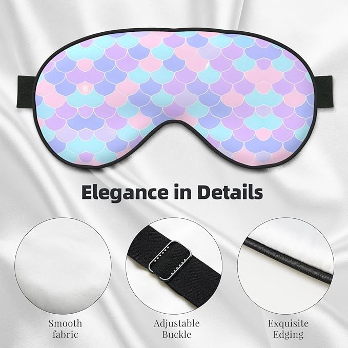 Mermaid Tattoo Head-Mounted Double-Sided Light-Blocking Sleeping Eye mask to Protect Eyes and Relieve Eye Fatigue