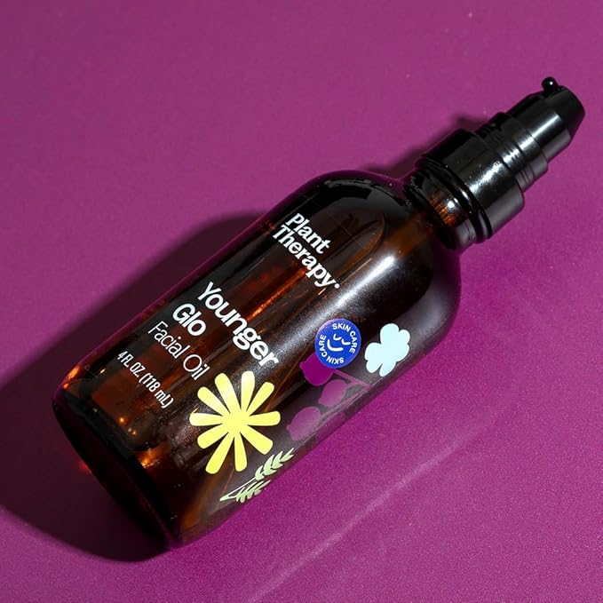 Plant Therapy Younger Glo Facial Oil 4 oz, Moisturizing Facial Oil for Dry Skin, Fine Lines, and Anti Aging