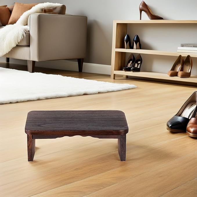 Milisten Meditation Bench Wooden Prayer Stool Solid Wood Kneeling Bench for Meditation and Worship Non-Folding Footrest Suitable for Zen Practice and Church Use