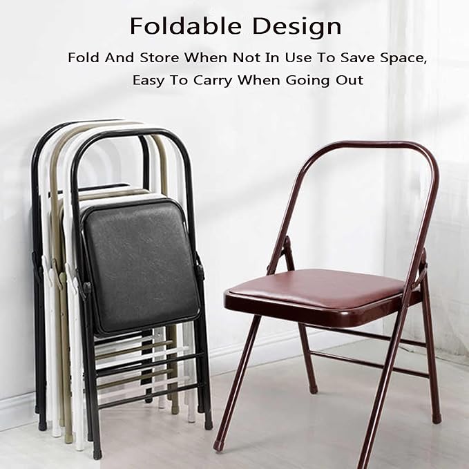 Yoga Chair,PU Seat Surface is Comfortable and Soft Double Beam Pilates Chair,for Home Office Dining Indoor Outdoor(Black)