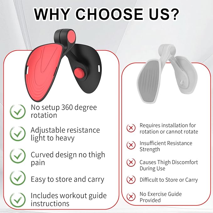 Pelvic Floor Exercise Devices, Inner Thigh Kegel Exerciser, Kegel Trainer for Postpartum Rehabilitation, Exerciser of Thigh at Home, Hip Under Desk Exercise Men Women with Band