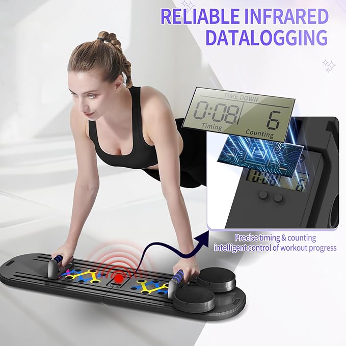 Pilates Board, Foldable Pilates Reformer Set for Home Workout with Timer, 6-in-1 Multifunctional Portable Reformer Pilates Machine at Home Pilates Equipment for Fitness, Exercise, Abs, Core Training