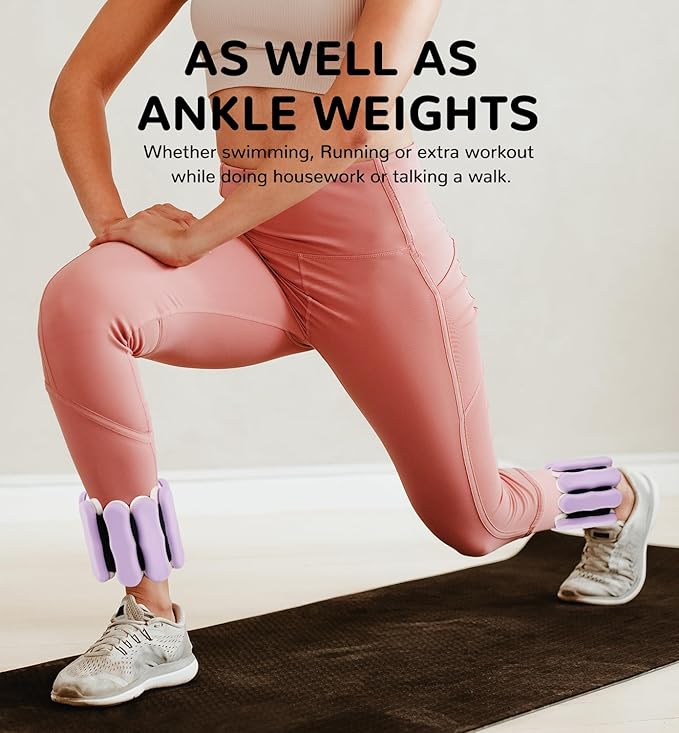 Wrist Ankle Weights for Women Men, Leg Arm Wrist Weights Bangles 1lb*2 2lb*2 Wearable Weights Pilates Weighted Bracelet for Strength Training Walking Swimming Yoga Physical Therapy