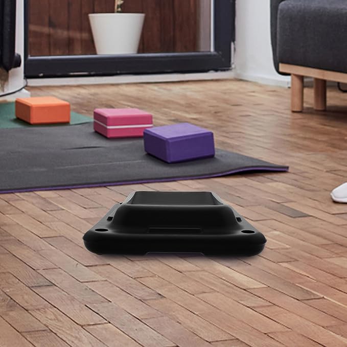 Yoga Step Base Tray and Stabilizer, Black Sturdy Support Stand for Aerobic Exercise Step Platform, Gym Fitness Accessories for Home Workout and Yoga Balance Training