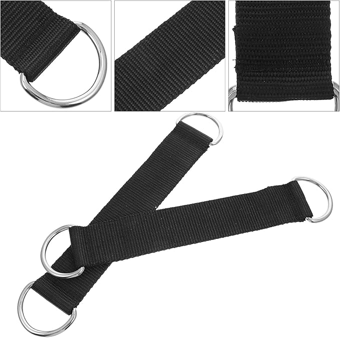 2pcs Fitness Pulley Hanging Straps Black Sturdy Swing Hanging Ropes for Strength Training Equipment Attachments Home Gym and Outdoor Exercise
