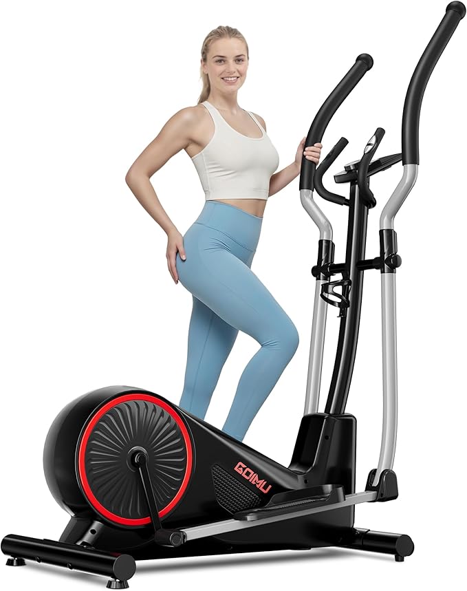Elliptical Machine, Elliptical Exercise Machine for Home with Hyper-Quiet Magnetic Driving System, Elliptical Trainer with 15.5IN Stride, 350LBS Loading Capacity