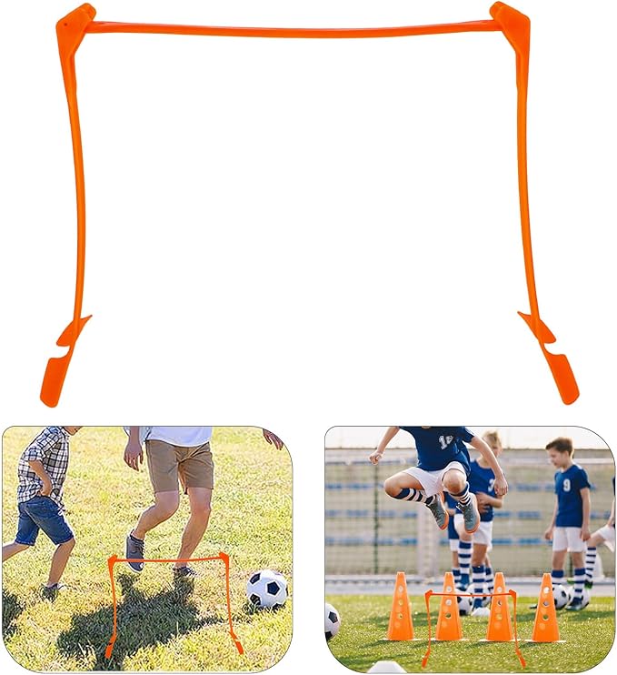 Housoutil Adjustable Plastic Soccer Training Hurdles 3-Level Speed Agility Hurdle Set Foldable Running Training Equipment for Football Skills Development