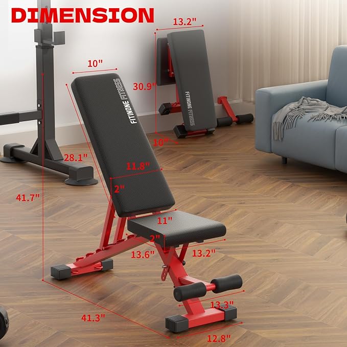 Adjustable Folding Weight Bench for Home Gym, 660 lbs Capacity Multi-Functional Workout Bench Sturdy Durable for Full Body