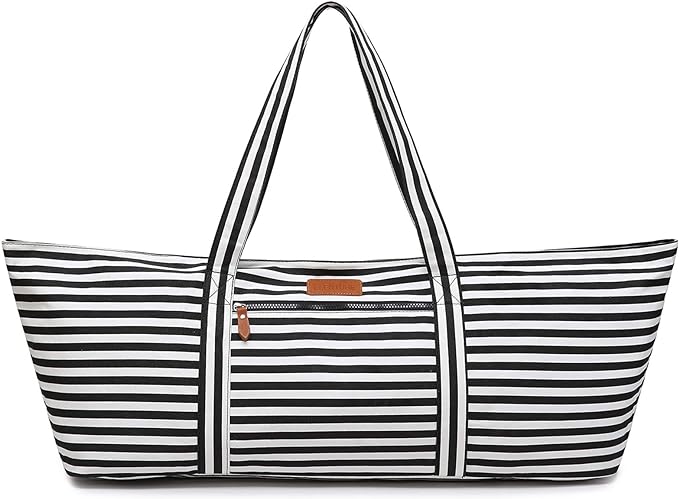 Large Yoga Mat Bag for Women Men, Travel Gym Bag for Pilates Office Beach Workout, Yoga Mat Tote Carrier with Mat Strap for 1/4" 1/2" Thick Exercise Yoga Mat