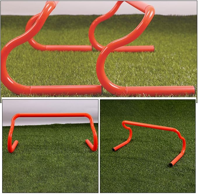 3pcs Adjustable Speed Agility Training Hurdles Set, Lightweight Detachable Orange Mini Hurdles for Football Basketball Soccer Quarterback Athletic Speed Drills