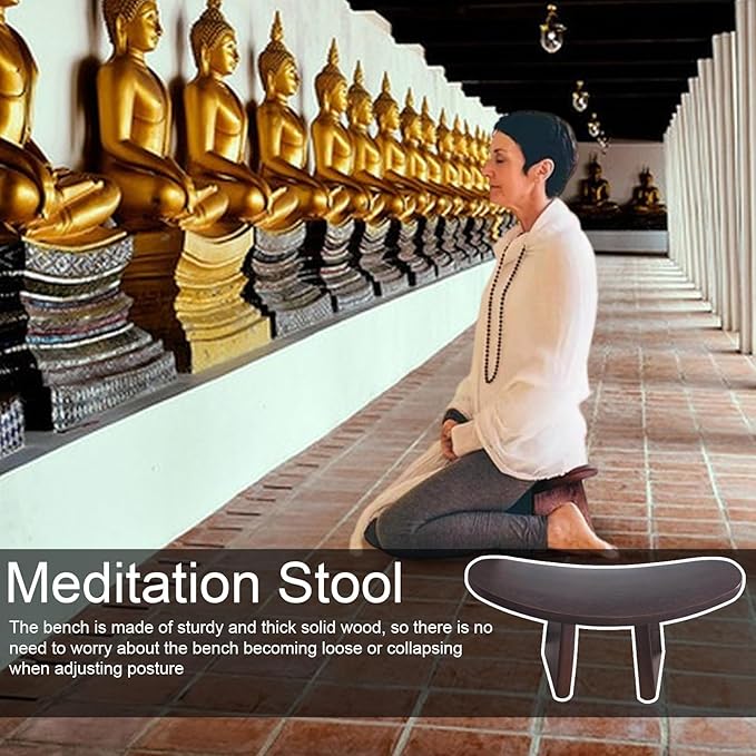 Meditation Bench Seat - Worship Wood Stool, Kneeling Prayer Chair | Versatile Spiritual Tool for Gatherings, Relaxation Sitting Support, Chair with Mindfulness