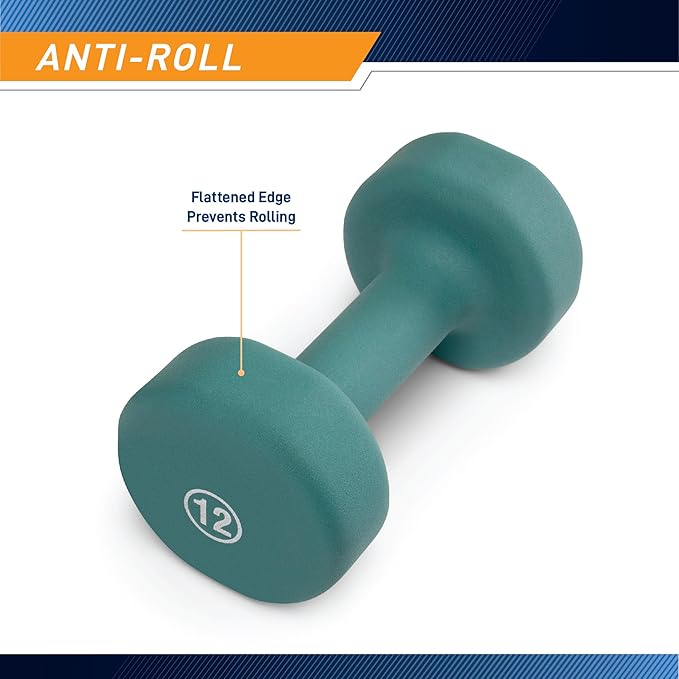 Marcy Colored Neoprene Dumbbell Hand Weights, Exercise Free Weights for Home Gym - Sold in Singles
