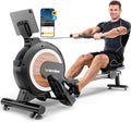 Rowing Machine for Home, Magnetic Rower Machine, 350 LB Weight Capacity, 16-Level Silent Resistance Row Machine for Gym Exercise Full-Body Workout Compact Rower with LCD Monitor Tablet Holder