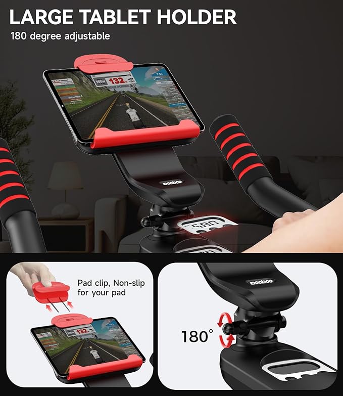 pooboo Exercise Bike, Adjustable Magnetic/Brake Pad Resistance Silent Belt Drive, Indoor Cycling Bike for Home Cardio, Fitness Stationary Bike with 350lbs/300lbs Weight Capacity &Upgraded Version Seat Solid Build 1
